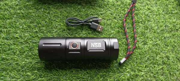 NSB waterproof zoom flashlight with 7200mAh battery and power bank function in black aviation aluminum body-ridalife.com/