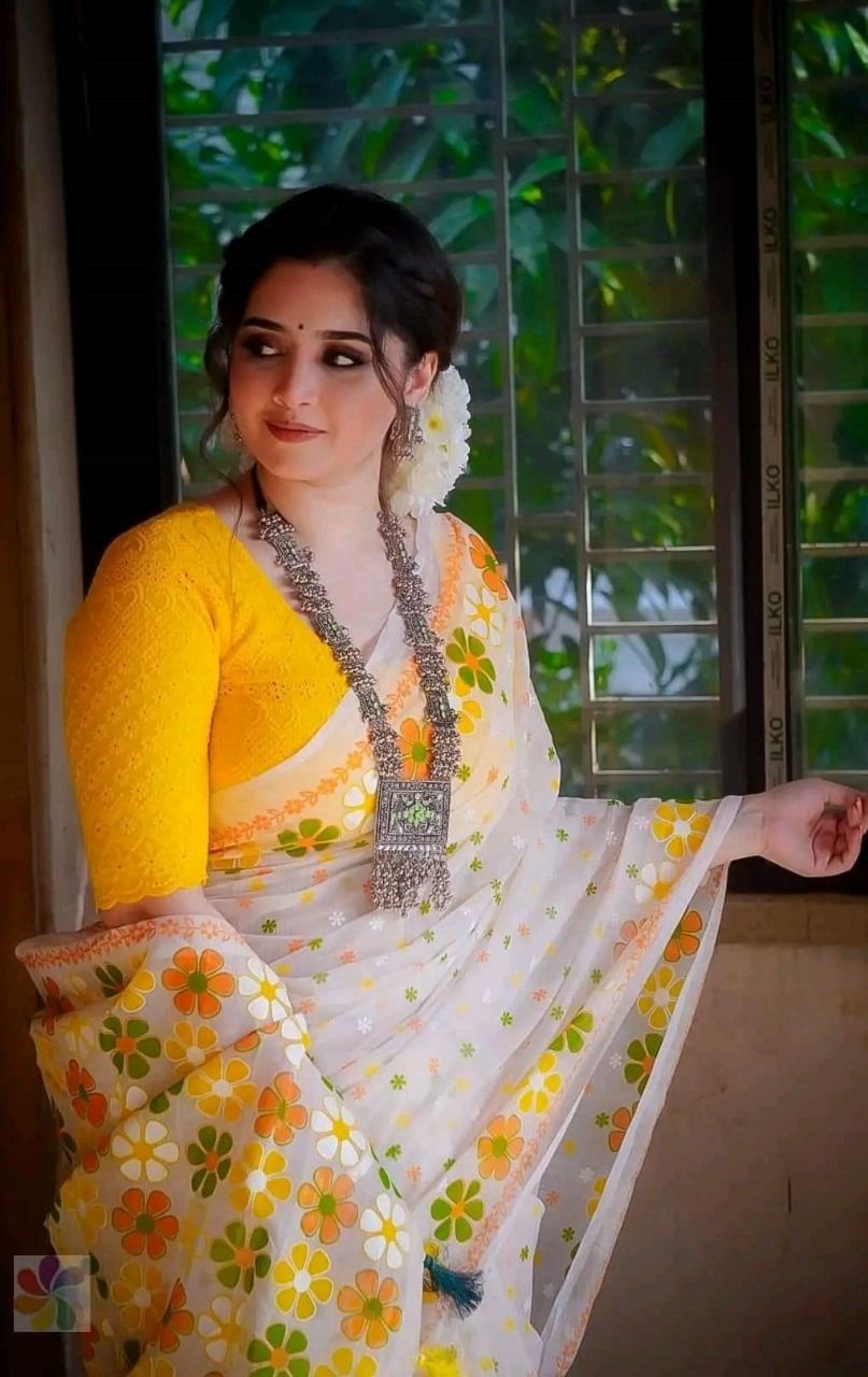 Skin Print Resmi Silk Sharee with Blouse Piece-BS15 - Image 4