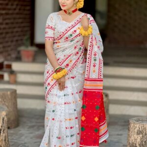 Boishakhi Half Silk Block Print Saree-BS14